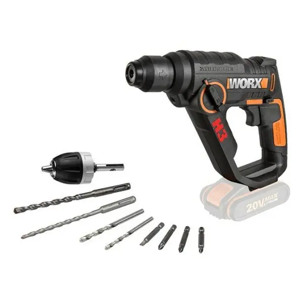 Worx H3 20V Sds Rotary Hammer – 3-In-1 Compact Cordless Hammer Drill 1