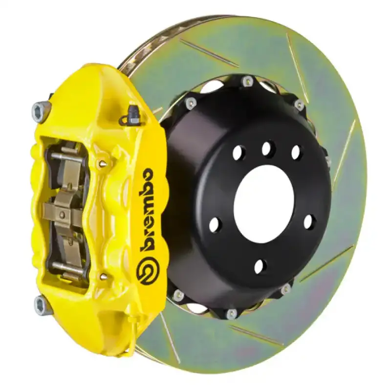 Brembo Rear Gt Big Brake Kit For 2015–2017 Ford F-150 (Non-Raptor) – 4-Piston Calipers, 380X28Mm Slotted 2-Piece Rotors, Yellow Finish 1